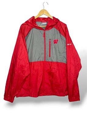 Columbia Watertight II Windbreaker Jacket University of Wisconsin Madison Badger